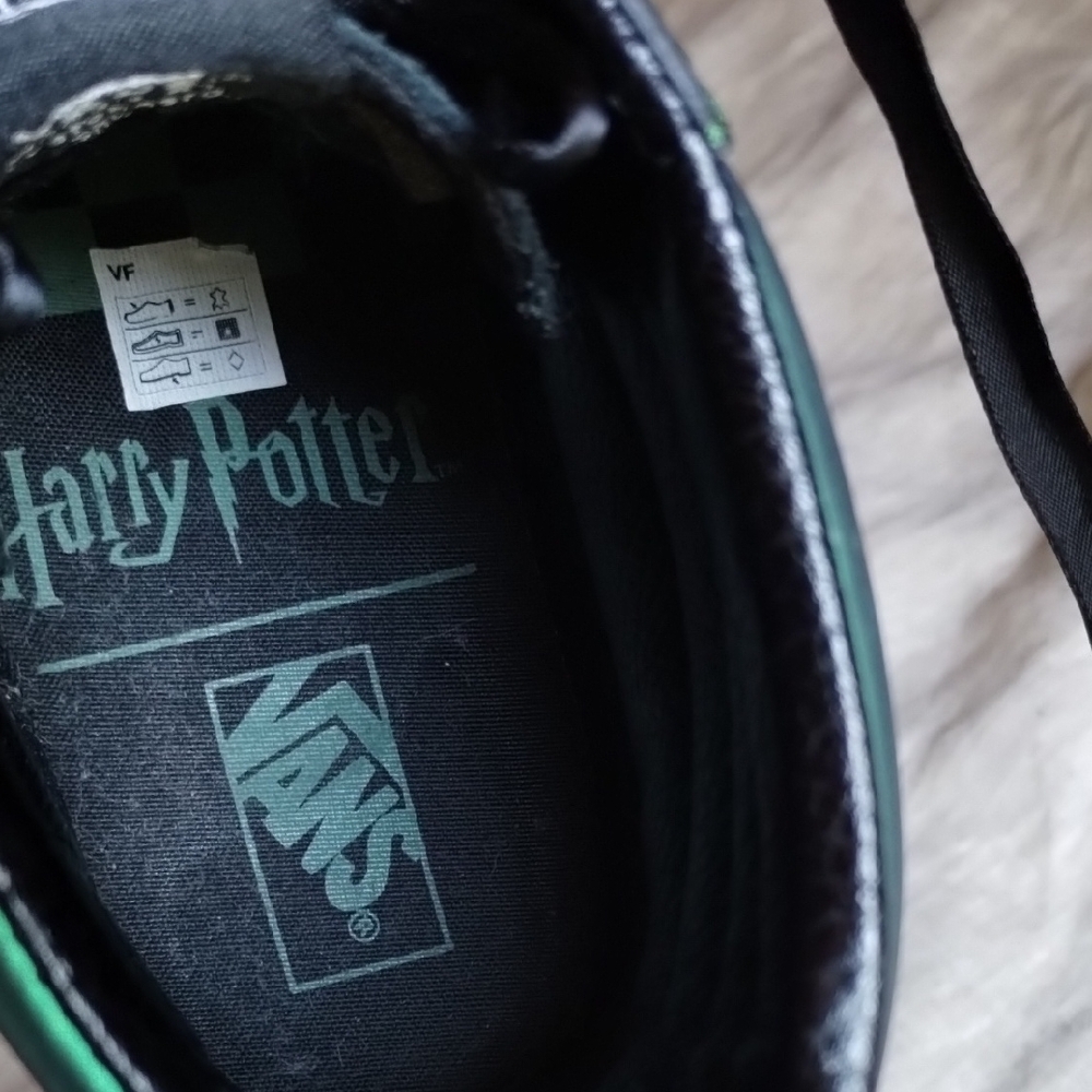 Vans OFF THE WALL  Iridescent Green High-Top Sneakers Slytherin Dark Mark Sz8 - Picture 3 of 10